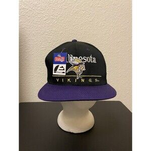 Vtg Minnesota Vikings Hat Team NFL Snapback Big Logo Spell-Out Embroidered -NWT